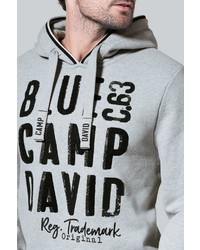 grauer bedruckter Pullover mit einem Kapuze von Camp David