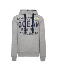 grauer bedruckter Pullover mit einem Kapuze von Camp David