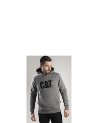 grauer bedruckter Pullover mit einem Kapuze von Caterpillar