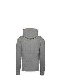 grauer bedruckter Pullover mit einem Kapuze von Champion