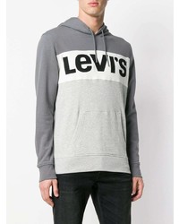 grauer bedruckter Pullover mit einem Kapuze von Levi's