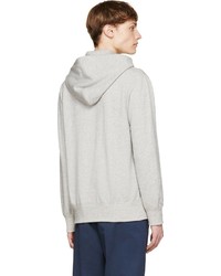 grauer bedruckter Pullover mit einem Kapuze von Comme Des Garcons Play