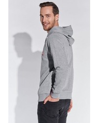 grauer bedruckter Pullover mit einem Kapuze von COURSE