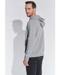 grauer bedruckter Pullover mit einem Kapuze von COURSE