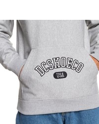 grauer bedruckter Pullover mit einem Kapuze von DC Shoes