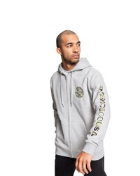 grauer bedruckter Pullover mit einem Kapuze von DC Shoes