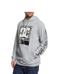 grauer bedruckter Pullover mit einem Kapuze von DC Shoes