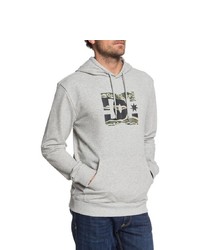 grauer bedruckter Pullover mit einem Kapuze von DC Shoes