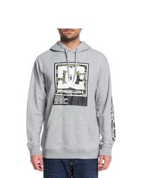 grauer bedruckter Pullover mit einem Kapuze von DC Shoes