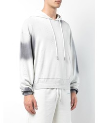 grauer bedruckter Pullover mit einem Kapuze von Off-White