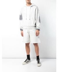 grauer bedruckter Pullover mit einem Kapuze von Off-White