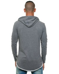 grauer bedruckter Pullover mit einem Kapuze von EX-PENT