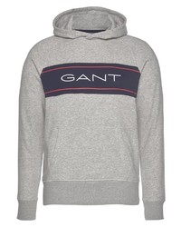 grauer bedruckter Pullover mit einem Kapuze von Gant