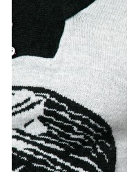 grauer bedruckter Pullover mit einem Kapuze von GEREKLI