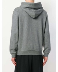 grauer bedruckter Pullover mit einem Kapuze von McQ Alexander McQueen