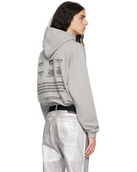 grauer bedruckter Pullover mit einem Kapuze von VTMNTS