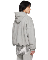 grauer bedruckter Pullover mit einem Kapuze von C2h4