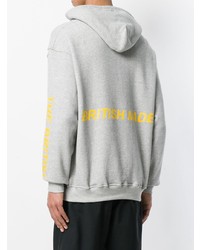 grauer bedruckter Pullover mit einem Kapuze von Represent