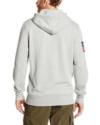 grauer bedruckter Pullover mit einem Kapuze von Helly Hansen