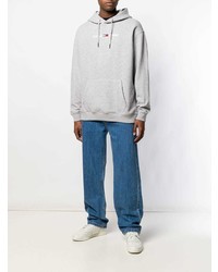 grauer bedruckter Pullover mit einem Kapuze von Tommy Jeans