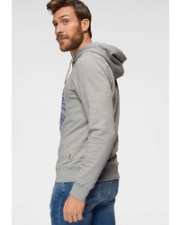 grauer bedruckter Pullover mit einem Kapuze von Jack & Jones