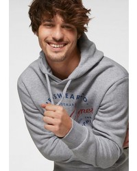 grauer bedruckter Pullover mit einem Kapuze von Jack & Jones