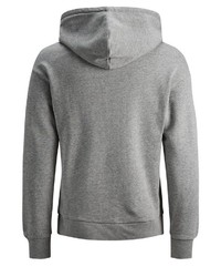 grauer bedruckter Pullover mit einem Kapuze von Jack & Jones