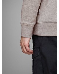 grauer bedruckter Pullover mit einem Kapuze von Jack & Jones