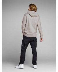 grauer bedruckter Pullover mit einem Kapuze von Jack & Jones