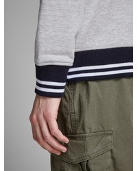 grauer bedruckter Pullover mit einem Kapuze von Jack & Jones