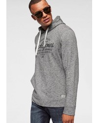 grauer bedruckter Pullover mit einem Kapuze von Jack & Jones