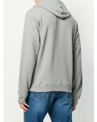 grauer bedruckter Pullover mit einem Kapuze von JW Anderson