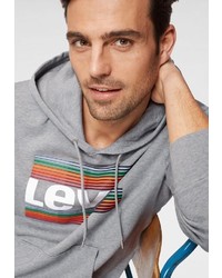 grauer bedruckter Pullover mit einem Kapuze von Levi's