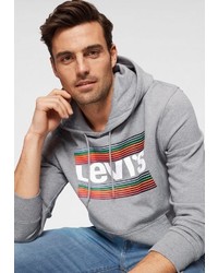 grauer bedruckter Pullover mit einem Kapuze von Levi's