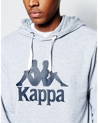 grauer bedruckter Pullover mit einem Kapuze von Kappa