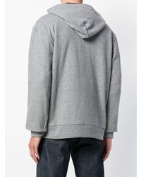 grauer bedruckter Pullover mit einem Kapuze von A.P.C.