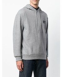 grauer bedruckter Pullover mit einem Kapuze von A.P.C.