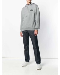 grauer bedruckter Pullover mit einem Kapuze von A.P.C.