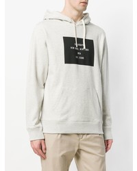 grauer bedruckter Pullover mit einem Kapuze von Saturdays Nyc