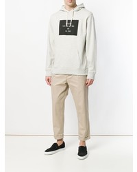 grauer bedruckter Pullover mit einem Kapuze von Saturdays Nyc