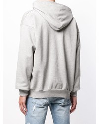 grauer bedruckter Pullover mit einem Kapuze von Diesel