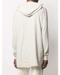 grauer bedruckter Pullover mit einem Kapuze von Rick Owens