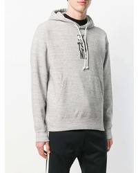 grauer bedruckter Pullover mit einem Kapuze von MAISON KITSUNÉ