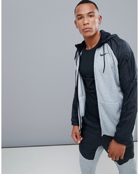 grauer bedruckter Pullover mit einem Kapuze von Nike Training