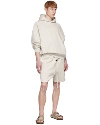 grauer bedruckter Pullover mit einem Kapuze von Essentials