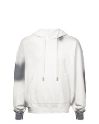 grauer bedruckter Pullover mit einem Kapuze von Off-White