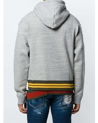 grauer bedruckter Pullover mit einem Kapuze von DSQUARED2