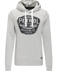 grauer bedruckter Pullover mit einem Kapuze von Petrol Industries