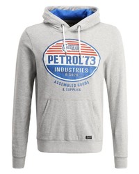 grauer bedruckter Pullover mit einem Kapuze von Petrol Industries