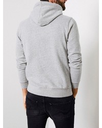 grauer bedruckter Pullover mit einem Kapuze von Petrol Industries